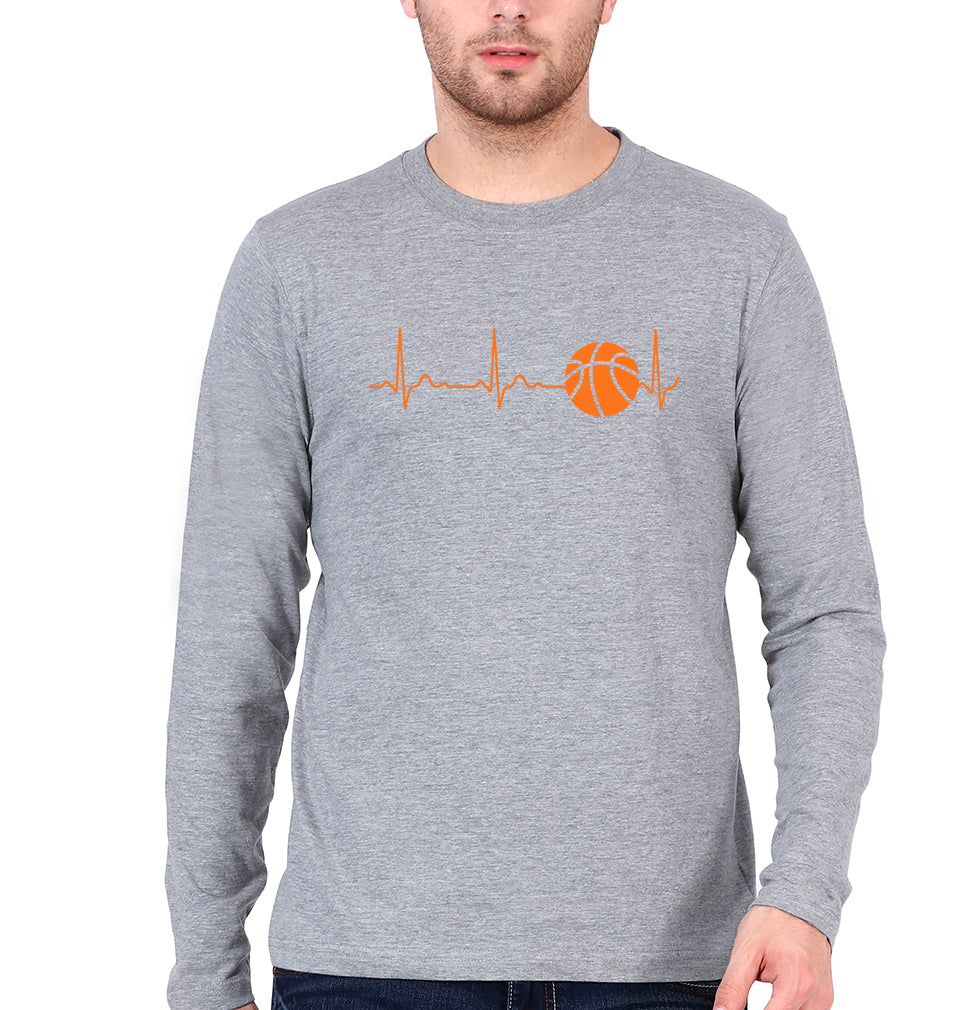 NBA Basketball Full Sleeves T-Shirt for Men-Grey Melange-Ektarfa.online