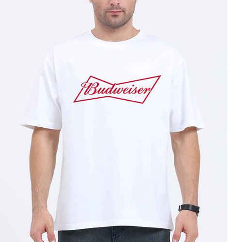 Budweiser Oversized T-Shirt for Men-White-Ektarfa.online