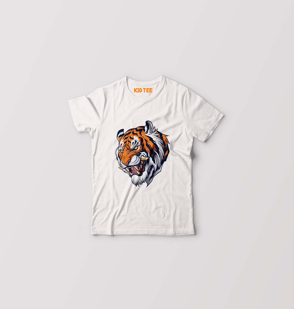 Tiger Kids T-Shirt for Boy/Girl-White-Ektarfa.online
