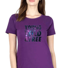 Load image into Gallery viewer, Young Wild Free T-Shirt for Women-Purple-Ektarfa.online
