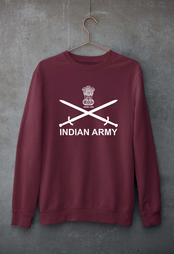 Indian Army Unisex Sweatshirt for Men/Women-Maroon-Ektarfa.online