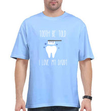 Load image into Gallery viewer, Love Daddy Oversized T-Shirt for Men-Baby Blue-Ektarfa.online
