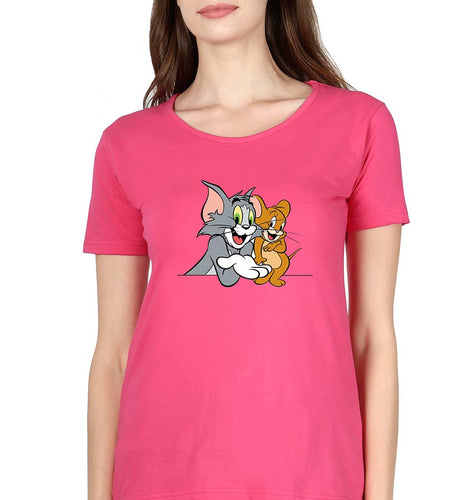 Tom and Jerry T-Shirt for Women-Pink-Ektarfa.online
