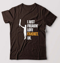 Load image into Gallery viewer, Love Cricket T-Shirt for Men-Coffee Brown-Ektarfa.online

