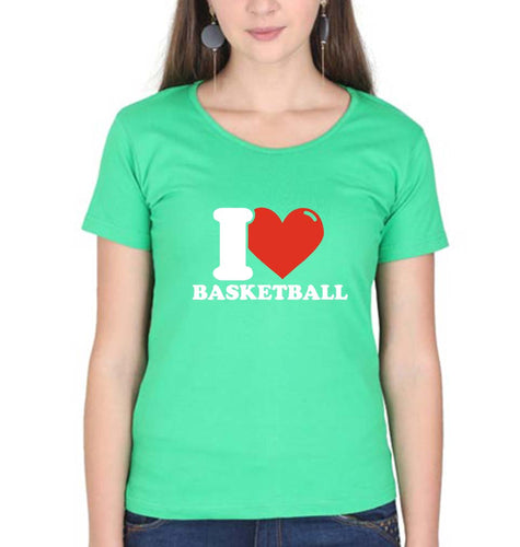 I Love Basketball T-Shirt for Women-flag green-Ektarfa.online