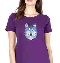 Load image into Gallery viewer, Wolf T-Shirt for Women-Purple-Ektarfa.online

