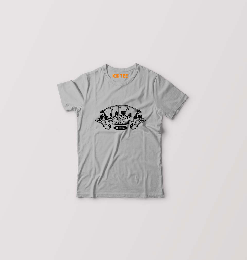 Poker Kids T-Shirt for Boy/Girl-Grey-Ektarfa.online