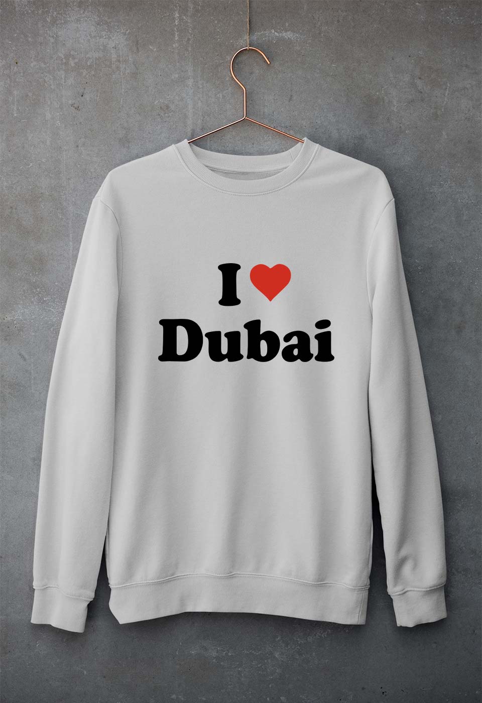 I Love Dubai Unisex Sweatshirt for Men/Women-Grey Melange-Ektarfa.online