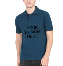 Load image into Gallery viewer, Customized-Custom-Personalized Polo T-Shirt for Men-S(38 Inches)-Petrol Blue-Ektarfa.co.in

