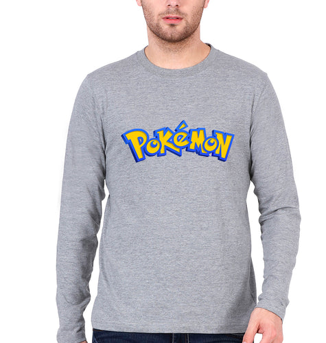 Pokémon Full Sleeves T-Shirt for Men-Grey Melange-Ektarfa.online