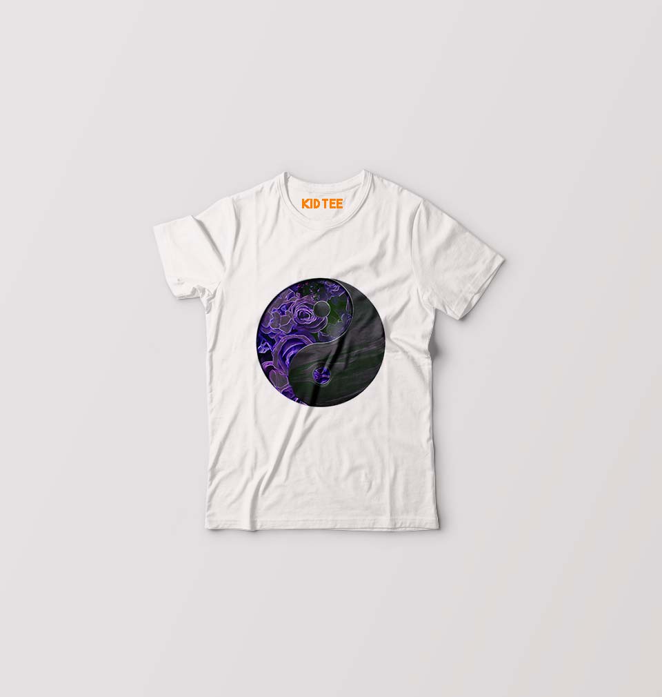 Yin Yang Kids T-Shirt for Boy/Girl-White-Ektarfa.online