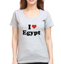 Load image into Gallery viewer, I Love Egypt T-Shirt for Women-Grey Melange-Ektarfa.online
