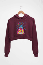 Load image into Gallery viewer, Psychedelic Music Crop HOODIE FOR WOMEN-Maroon-Ektarfa.online
