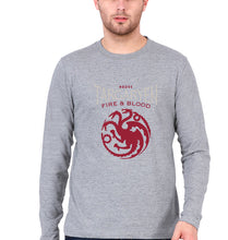 Load image into Gallery viewer, House Targaryen (GOT) Full Sleeves T-Shirt for Men-Grey Melange-Ektarfa.online
