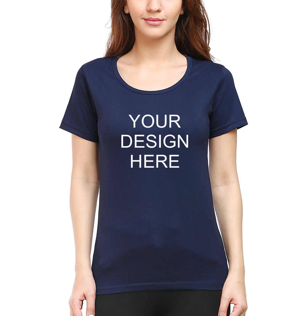Customized-Custom-Personalized T-Shirt for Women-Navy Blue-Ektarfa.online
