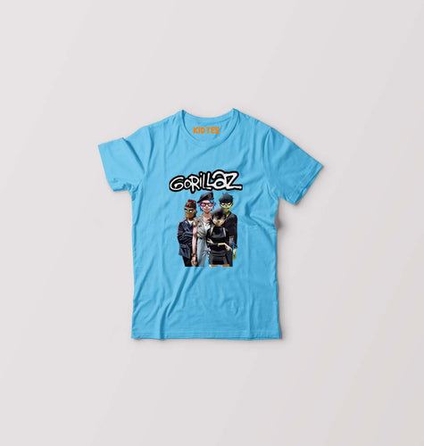 Gorillaz Kids T-Shirt for Boy/Girl-Light Blue-Ektarfa.online