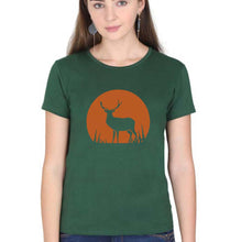 Load image into Gallery viewer, Deer T-Shirt for Women-Dark Green-Ektarfa.online

