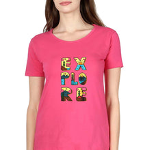 Load image into Gallery viewer, Explore Travel Adventure T-Shirt for Women-Pink-Ektarfa.online

