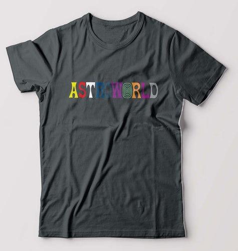 Astroworld Travis Scott T-Shirt for Men-S(38 Inches)-Steel grey-Ektarfa.online