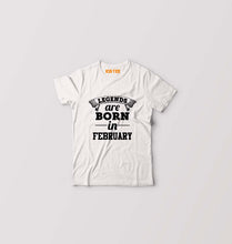 Load image into Gallery viewer, Legends are Born in February Kids T-Shirt for Boy/Girl-White-Ektarfa.online

