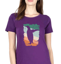 Load image into Gallery viewer, Penguin T-Shirt for Women-Purple-Ektarfa.online
