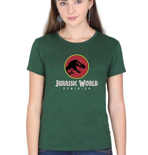 Jurassic World T-Shirt for Women-Dark Green-Ektarfa.online
