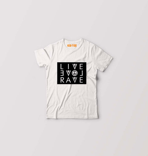 LIVE LOVE RAVE Kids T-Shirt for Boy/Girl-White-Ektarfa.online