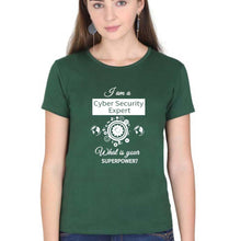 Load image into Gallery viewer, Cyber Security T-Shirt for Women-Dark Green-Ektarfa.online
