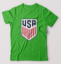 Load image into Gallery viewer, USA Football T-Shirt for Men-S(38 Inches)-flag green-Ektarfa.online
