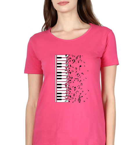 Piano T-Shirt for Women-Pink-Ektarfa.online