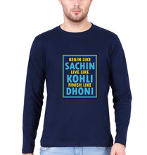 Load image into Gallery viewer, CRICKET Sachin Kohli Dhoni Full Sleeves T-Shirt for Men-Navy Blue-Ektarfa.online
