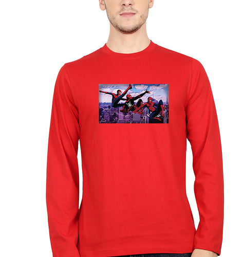 Spiderman Superhero Full Sleeves T-Shirt for Men-Red-Ektarfa.online