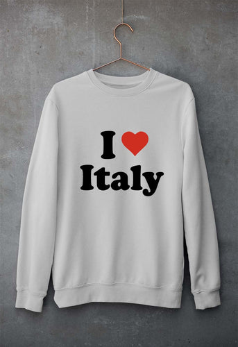 I Love Italy Unisex Sweatshirt for Men/Women-Grey Melange-Ektarfa.online