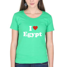 Load image into Gallery viewer, I Love Egypt T-Shirt for Women-flag green-Ektarfa.online

