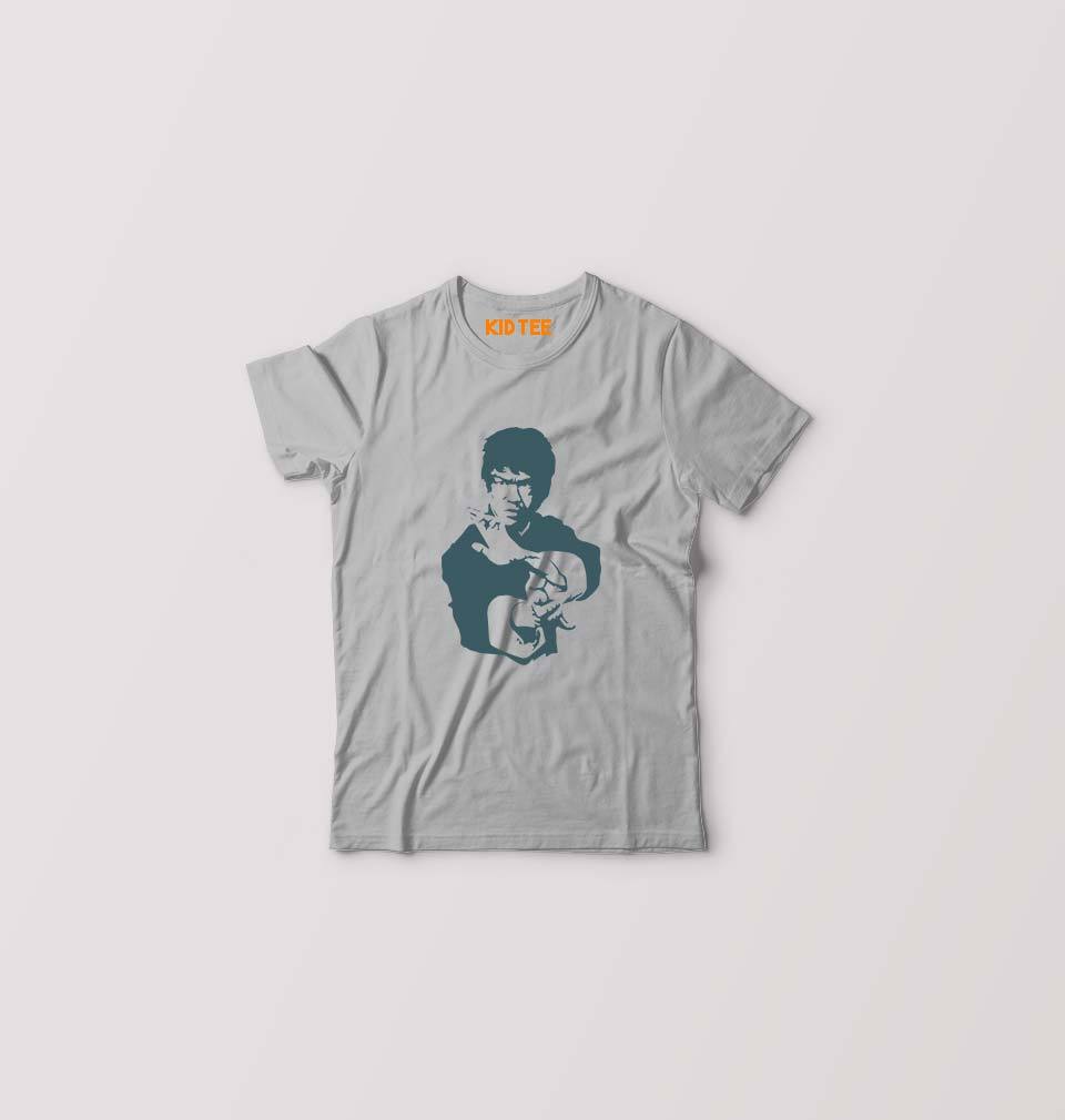 Bruce Lee Kids T-Shirt for Boy/Girl-Grey-Ektarfa.online