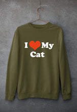 Load image into Gallery viewer, I Love My Cat Unisex Sweatshirt for Men/Women-Olive Green-Ektarfa.online
