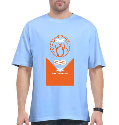 Max Verstappen Oversized T-Shirt for Men-Baby Blue-Ektarfa.online