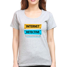 Load image into Gallery viewer, Internet T-Shirt for Women-Grey Melange-Ektarfa.online
