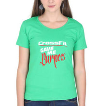 Load image into Gallery viewer, CrossFit Gym Burpees T-Shirt for Women-flag green-Ektarfa.online
