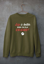 Load image into Gallery viewer, Play Cricket Unisex Sweatshirt for Men/Women-Olive Green-Ektarfa.online

