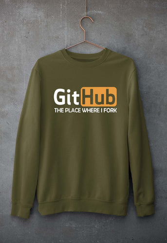 GitHub Unisex Sweatshirt for Men/Women-Olive Green-Ektarfa.online