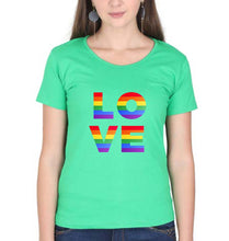 Load image into Gallery viewer, Love Pride T-Shirt for Women-Flag Green-Ektarfa.online
