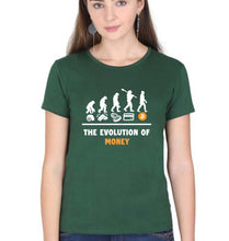 Load image into Gallery viewer, Bitcoin Crypto Money T-Shirt for Women-Dark Green-Ektarfa.online
