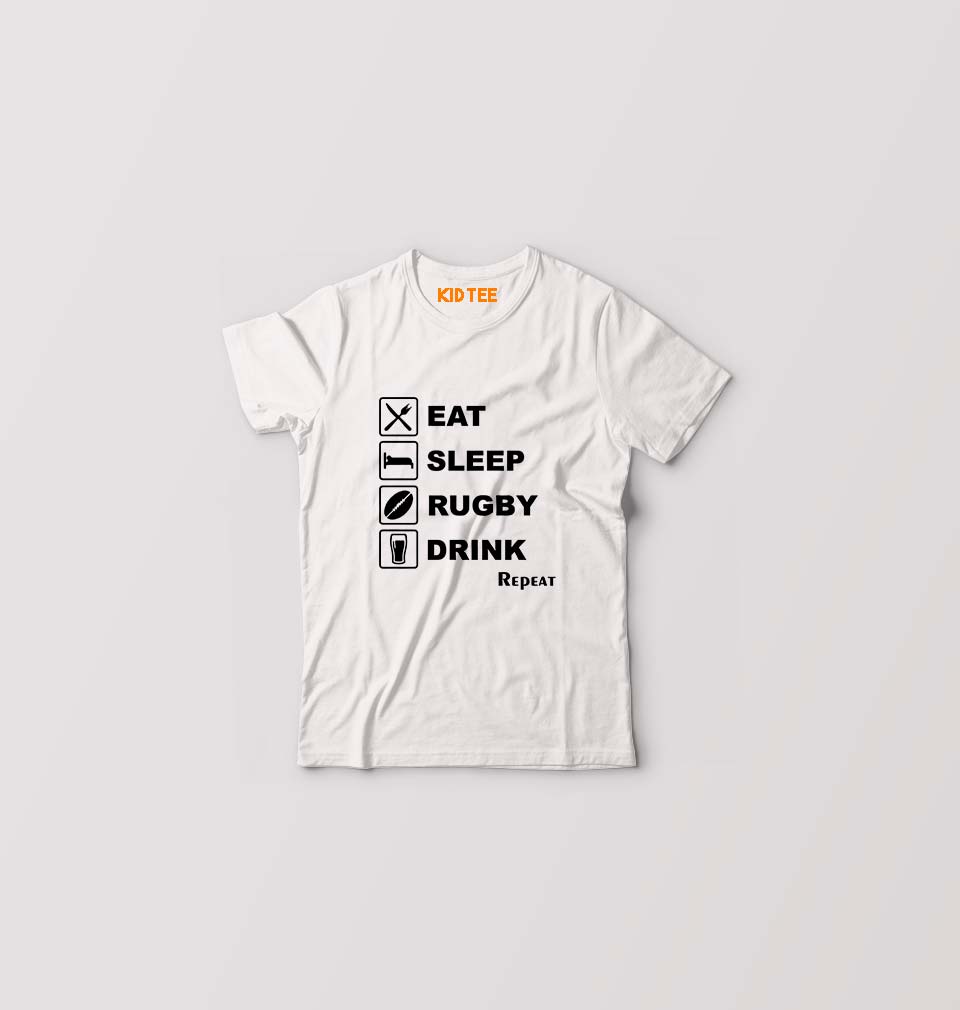 Rugby Kids T-Shirt for Boy/Girl-White-Ektarfa.online