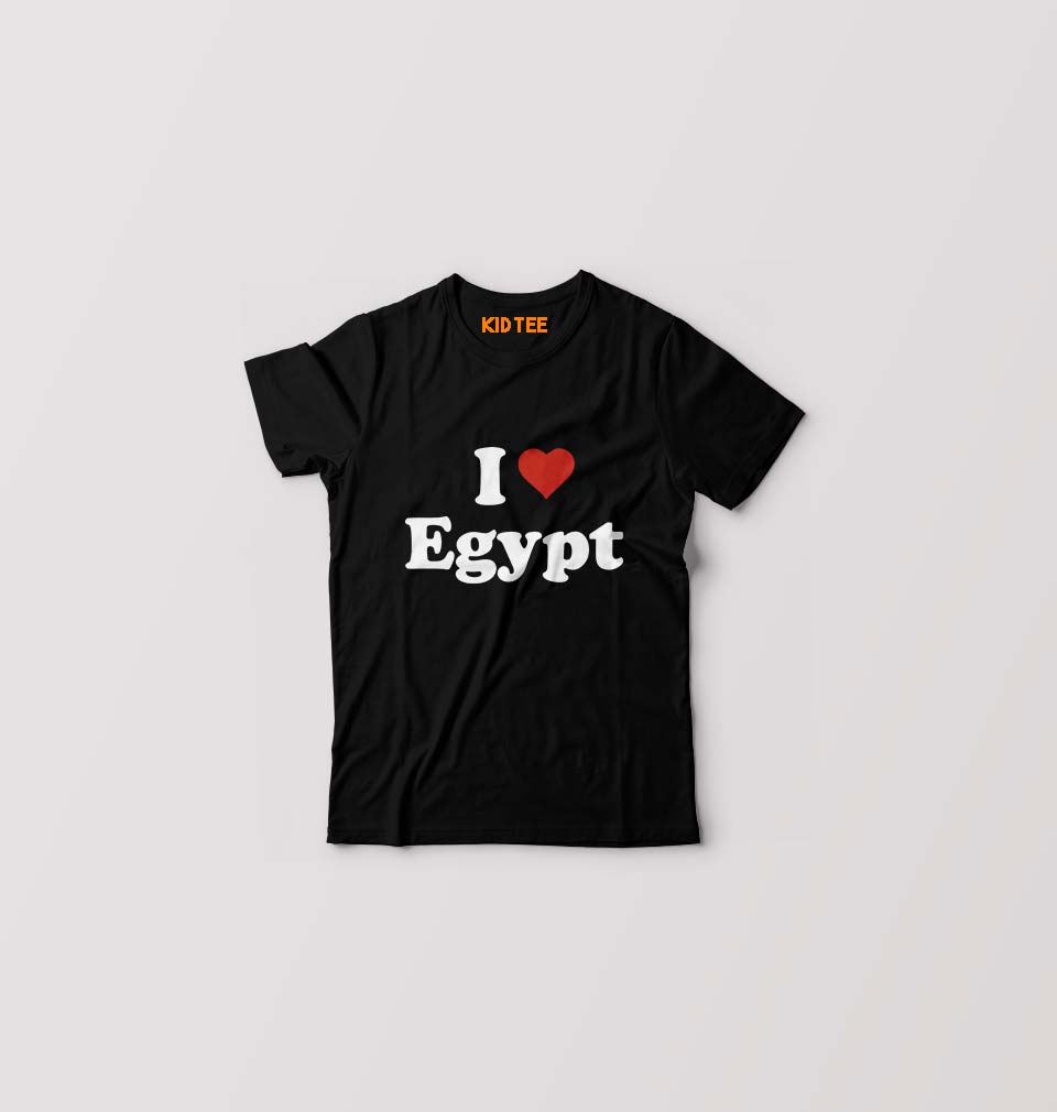 I Love Egypt Kids T-Shirt for Boy/Girl-Black-Ektarfa.online