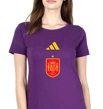 Load image into Gallery viewer, Spain Football T-Shirt for Women-Purple-Ektarfa.online
