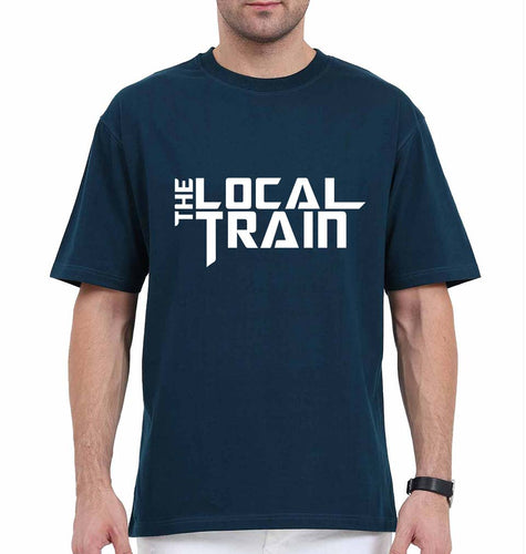 The Local Train Oversized T-Shirt for Men-Petrol Blue-Ektarfa.online