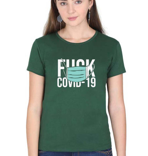 Fuck Covid T-Shirt for Women-Dark Green-Ektarfa.online