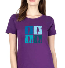 Load image into Gallery viewer, Penguins T-Shirt for Women-Purple-Ektarfa.online
