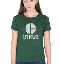 Load image into Gallery viewer, Cat Power T-Shirt for Women-Dark Green-Ektarfa.online
